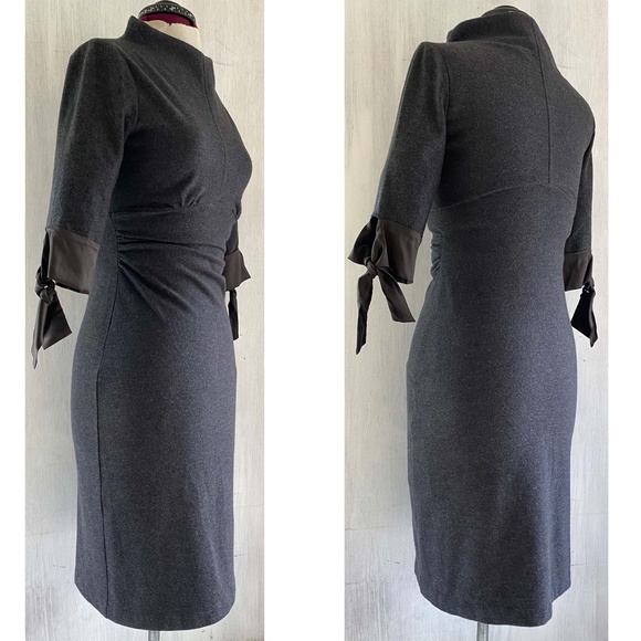 SOLD  $$$  DVF Wool Stand Collar Half Sleeve Pullover Dress - Picture 2 of 8